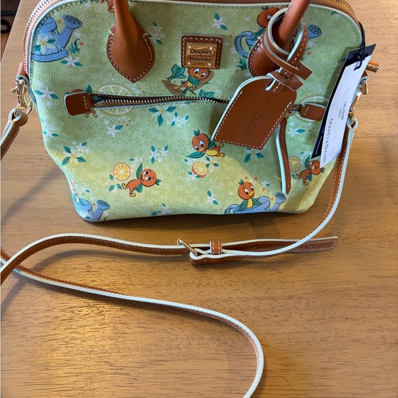 Dooney & Bourke Orange Bird Yellow Floral Satchel - Picture 2 of 6